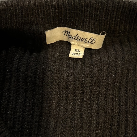 Madewell Black Thompson Pocket Pullover Sweater XL - Picture 4 of 8
